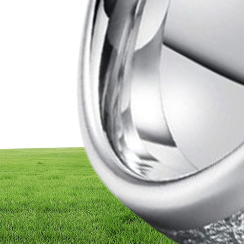 8mm Tungsten Mens Ring Inlay Meteorite Silver Polished Wedding Bands Men039s 316L Stainless Steel Ring Size 713