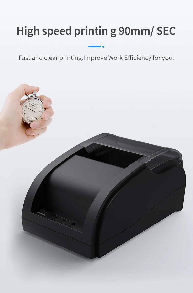 58MM USBBluet Thermal Receipt Printer High Speed Printing 80mm/sec Compatible with ESC/POS Print Commands for restaurant 58A 240430