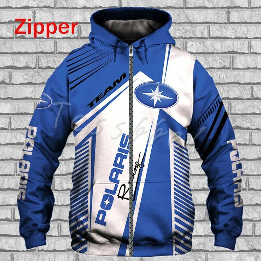 Polaris Racing Rzr Snowmobile Fashion Casual Zip Hoodie Top Mens and Womens Spring Autumn Hooded Jacket 240426