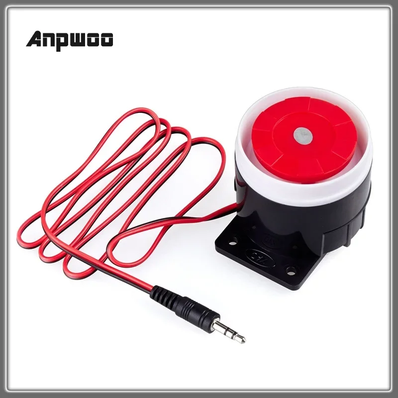 2024 New product Anpwoo AL001 Mini Wired Siren Horn For Wireless Home Alarm Security System 120 dB loudly siren Sound Alarm for safefor