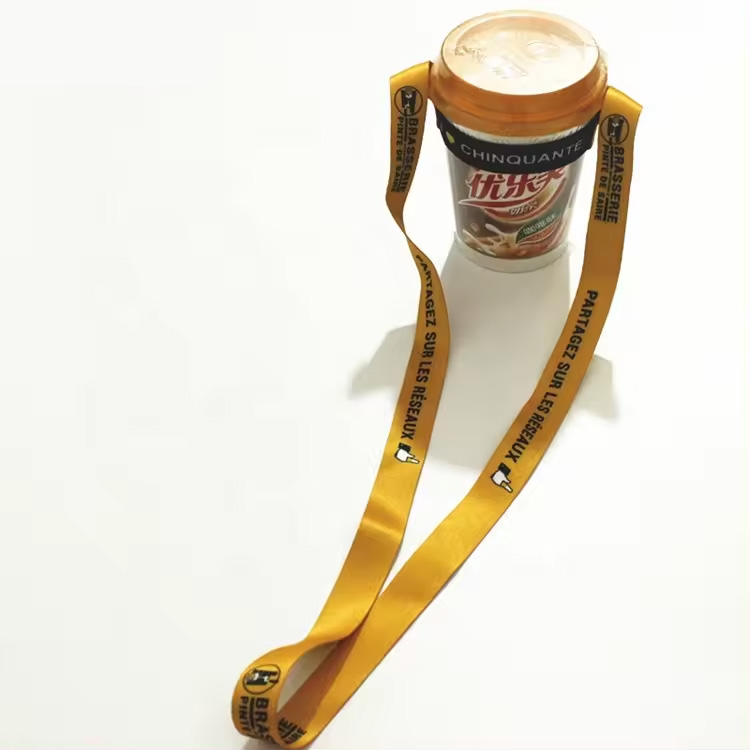 Water Bottle Drink Cup Holder Neck Strap With Silicone Ring , Coffee Cup /Beer Glass Holder Neck Lanyard