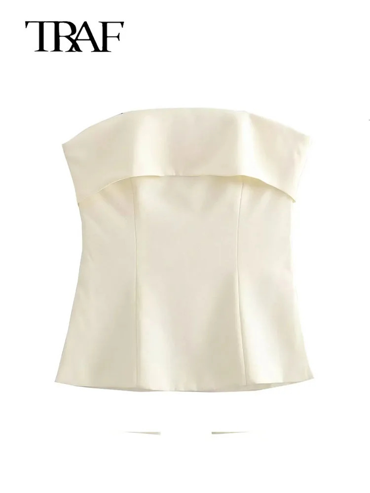 TRAF Women Two Pieces Sets Spring Summer Womens Suit Fashion Vest Wide Leg Pants Outfits 240423