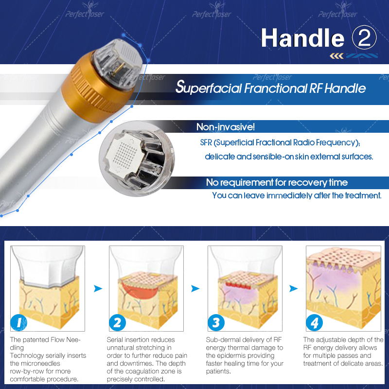 Perfectlaser Professional Fractional Rf Microneedle Machine Wrinkle Acne Scars Removal Equipment Stretch Marks Beauty Salon Use