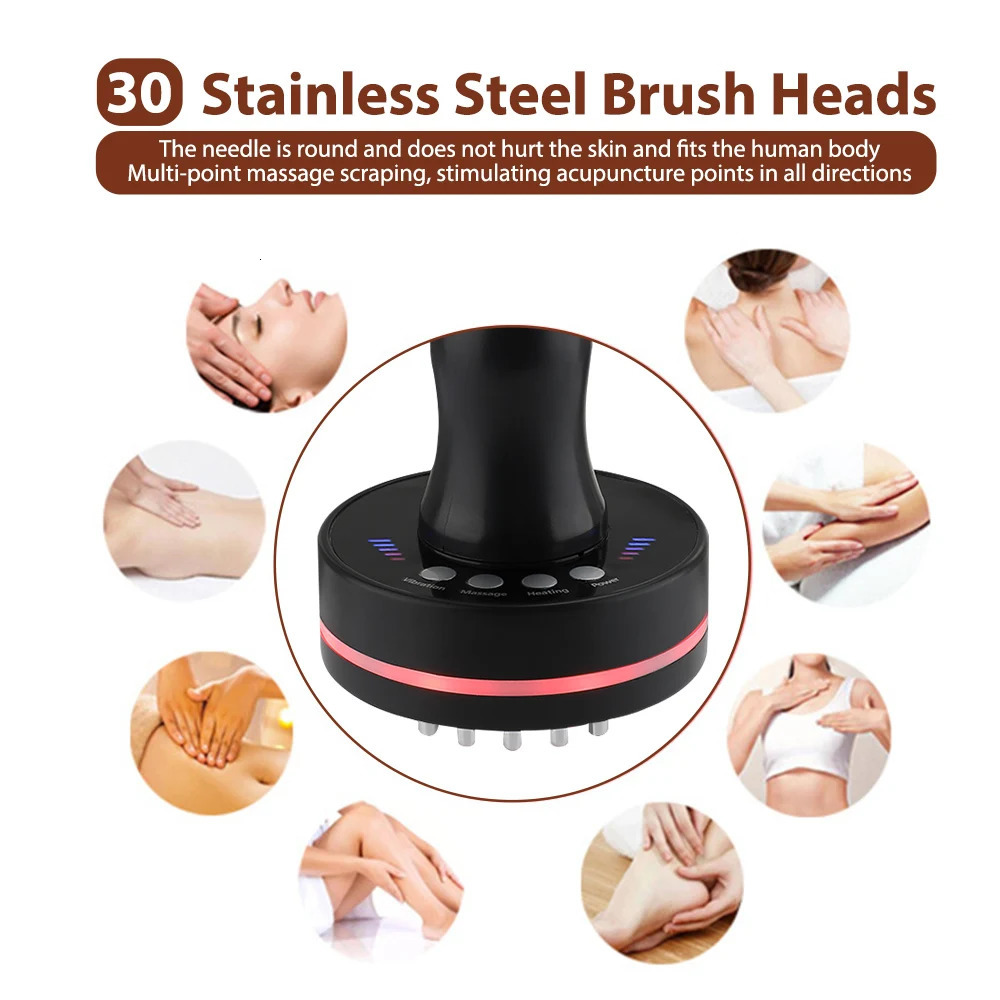 Microcurrent Body Massager Health Care Electric Meridian Brush LED Infrared Red Light Lymphatic Drainage Body Slimming 240423bj