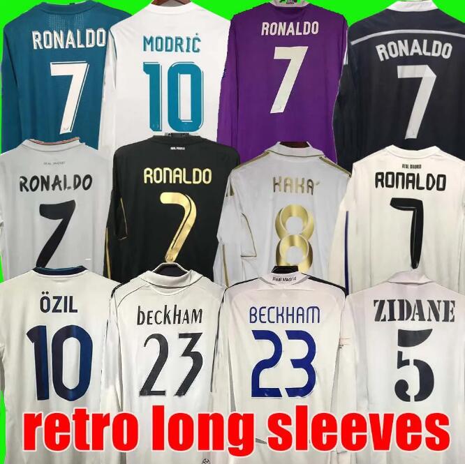 Real Madrid Retro Soccer Jerseys long sleeve Football t shirts GUTI Ramos SEEDORF CARLOS 13 14 15 16 17 18 RONALDO ZIDANE RAUL 00 01 02 03 04 05 finals KAKAF REaLs