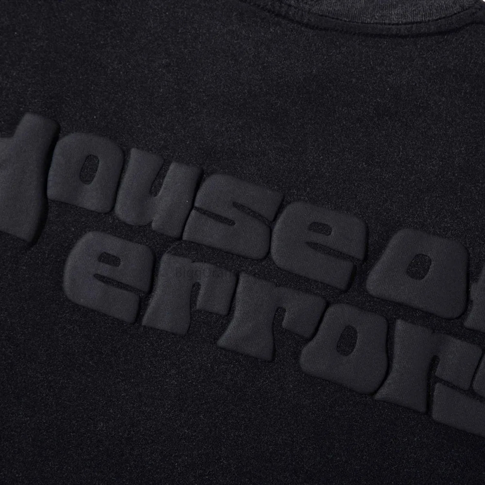 Oversize Puff Print Tshirt House Of Errors Eye Tee Men Women T-shirt High Street Vintage Black Short Sleeve Cotton Tops 240511