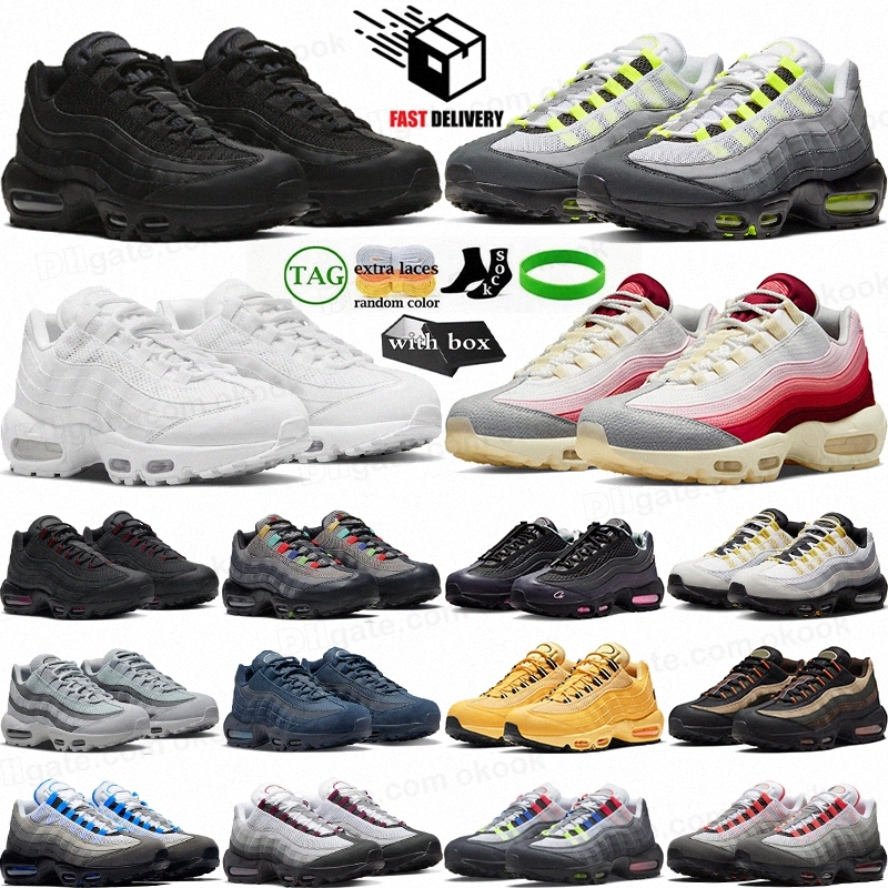 With Box 95 95s Mens Women Triple Black White Anatomy Aegean Storm Pink Beam Sequoia Stadium Green Red Stardust Cortiz Sports Trainers