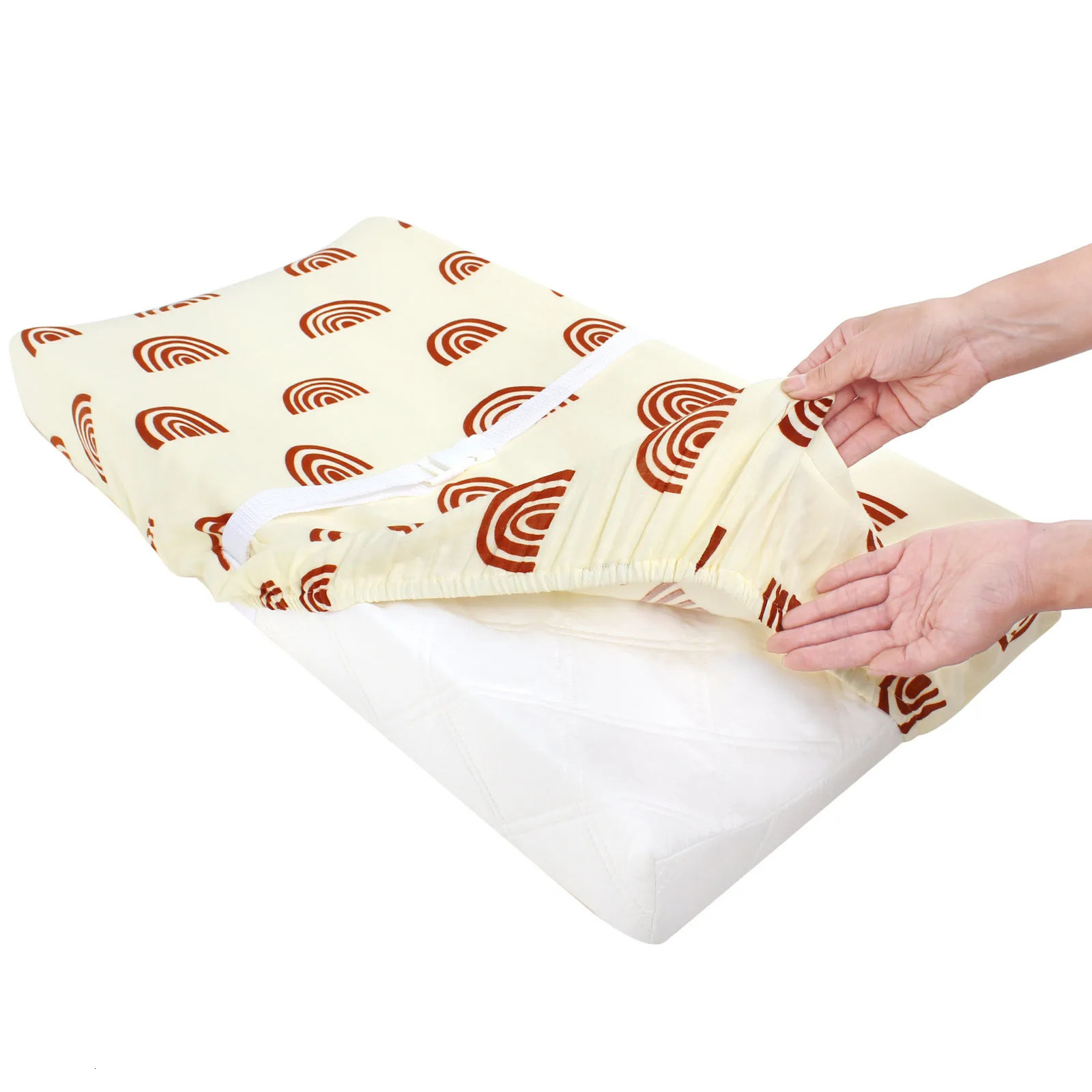 Baby Changing Pad Cover Print Elastic Fitted Crib Sheet Infant Toddler Bed Nursery Unisex Diaper Change Table Sheet 240506