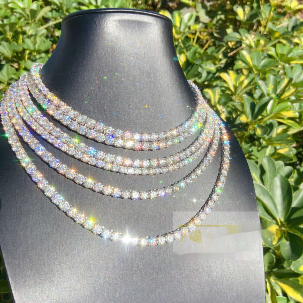 jewelry for men women necklace iced out 2mm 3mm 4mm 5mm 6.5mm high quality vvs sterg sier moissanite tennis chain bracelet