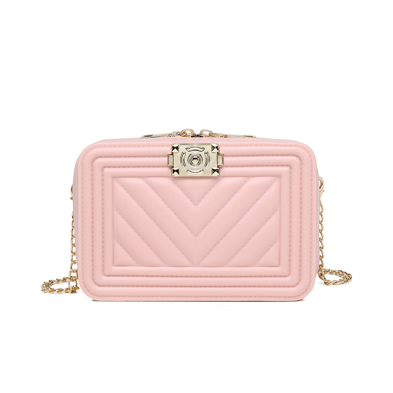 2025 new Factory Wholesale Ladies Lattice Chain Candy Color Products Fashion Trends Designer Dia Lock Crossbody Shoulder Bags For Women