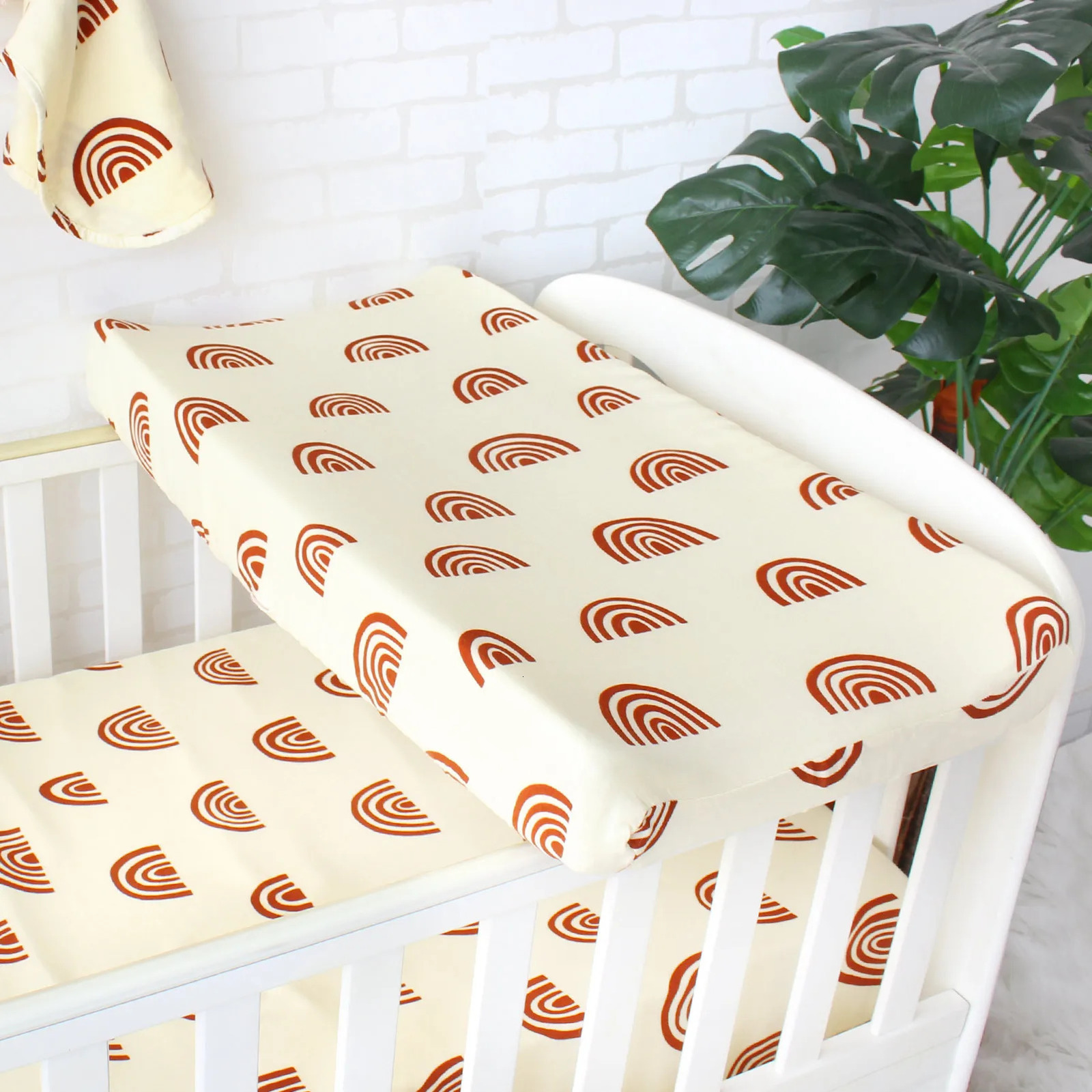 Baby Changing Pad Cover Print Elastic Fitted Crib Sheet Infant Toddler Bed Nursery Unisex Diaper Change Table Sheet 240506