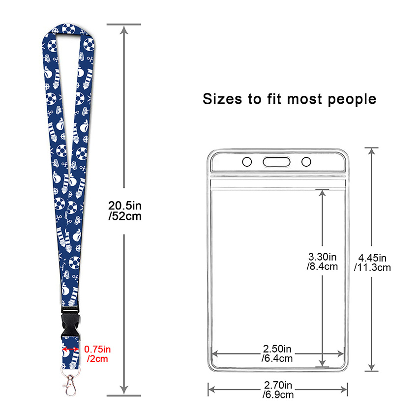 Premium One Side Hard Plastic ID Card Holder Lanyard With Badge For Event