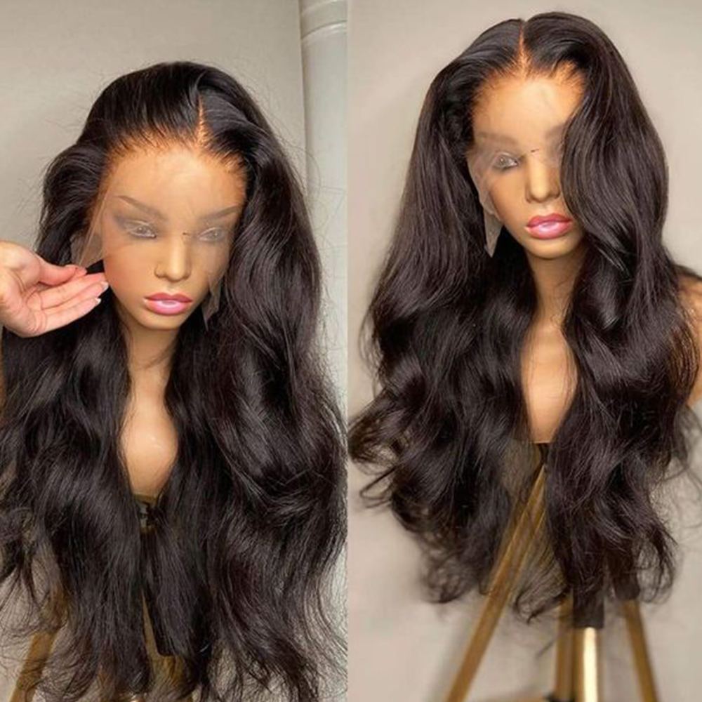 Transparent Body Wave Lace Frontal Human Hair Wig for Black Women 250 Density Preplucked Glueless 13x6 Lace Frontal Wig Baby 26inch