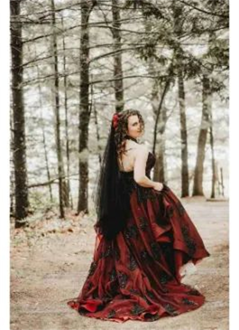 Black And Burgundy Gothic Wedding Dresses A Line Halter Neck Sleeveless Open Back Country Bridal Gowns Lace Appliques Court Train 2024 Vestido De Novi