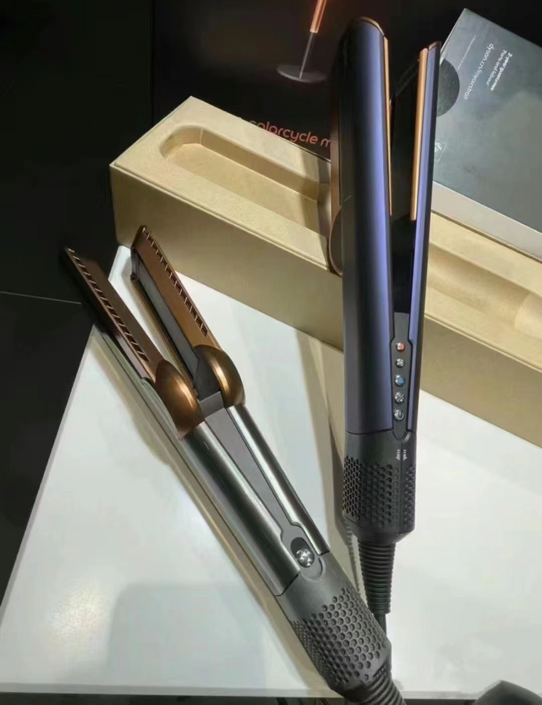 New 2in 1 Hair Dryer + Hair Curlers Hair Straighteners Professional Straightener Ceramic Flat Iron Straightening Curling for Airstrait HT01