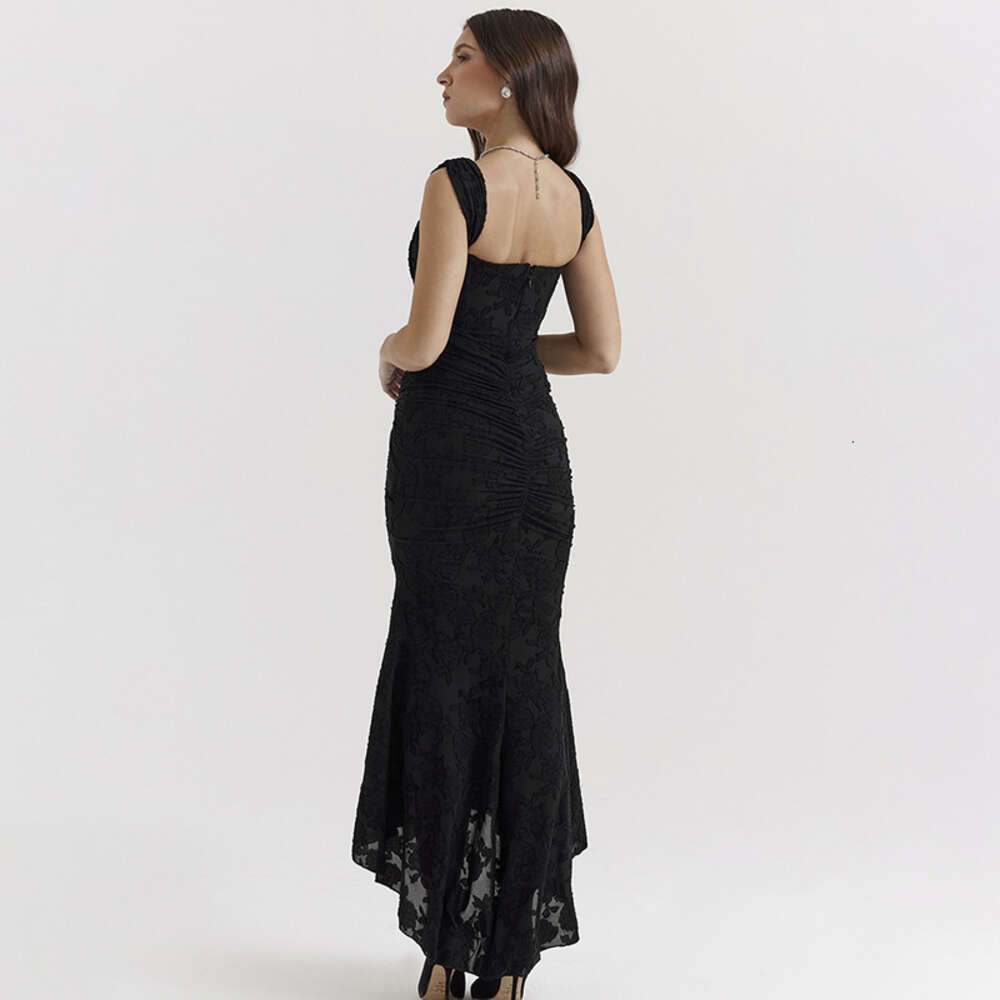 Women's printed suspender strapless dress, fashionable hot selling, sexy and spicy girl temperament, backless fishtail skirt, long skirt F51168