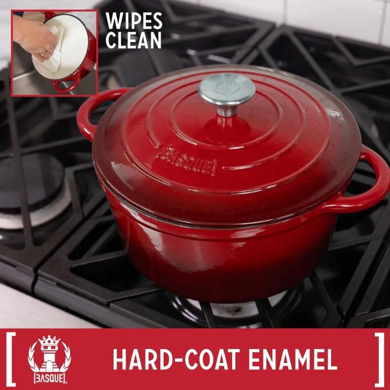Cookware Sets 7-Piece Enameled Cast Iron Set Nonstick Oversized Handles Oven Safe; 10.25" Skillet 2QT Sau