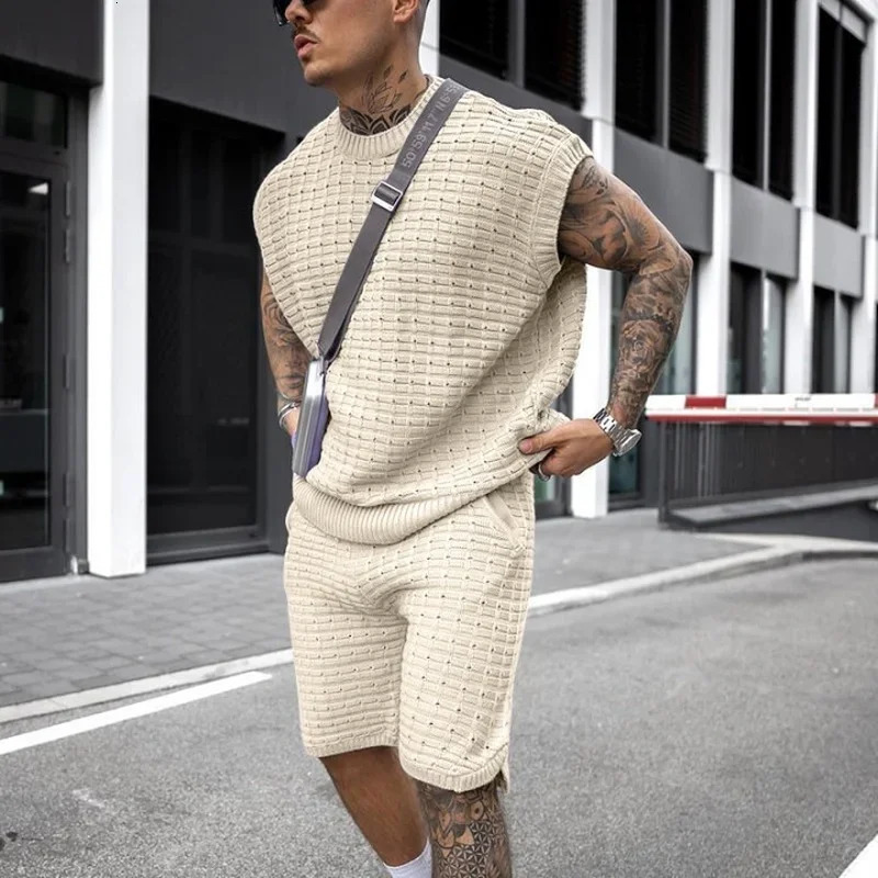 Summer Mens Sets Sports Leisure Daily Loose Trend Short Sleeve Shirt Suit Streetwear Men Shorts Set Ropa Para Hombre 240507