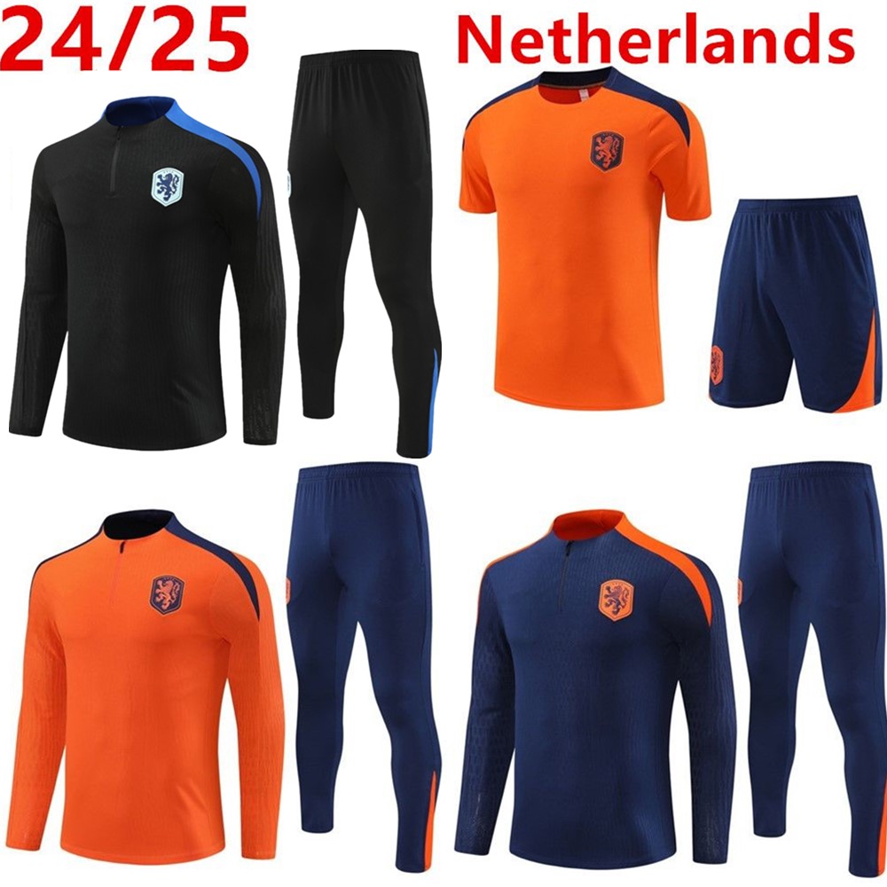 New 2024 2025 Netherlands national team jersey set training suit for children and adults player edition 24 25 jogging training footbinding sportswear