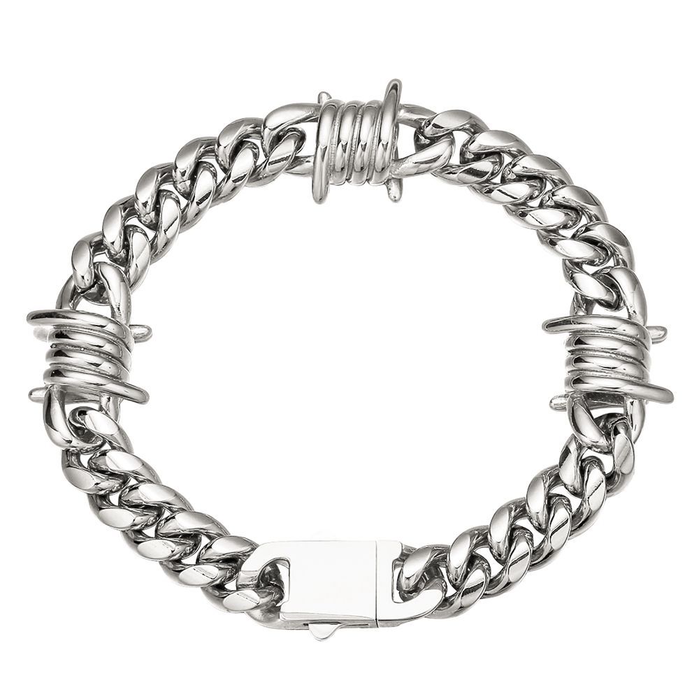 10mm Hip Hop 316L Stainless Steel Chain Bracelets Vintage Men's Colorful Bangle Jewelry