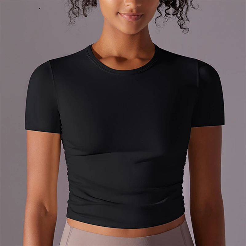 Pchee Bum Women Comfy Shirts Yoga Top Seamless Sport T Shirts Fitness Clothes Short Sleeve Yoga Shirt Gym Running Active Wear 240506