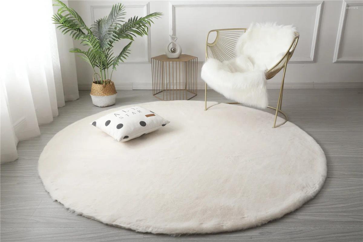 Carpets Ultra Soft Faux Fur Area Rugs For Living Room Fuzzy Rug Fluffy Bedside Carpet Floor Boy Cushion H260226
