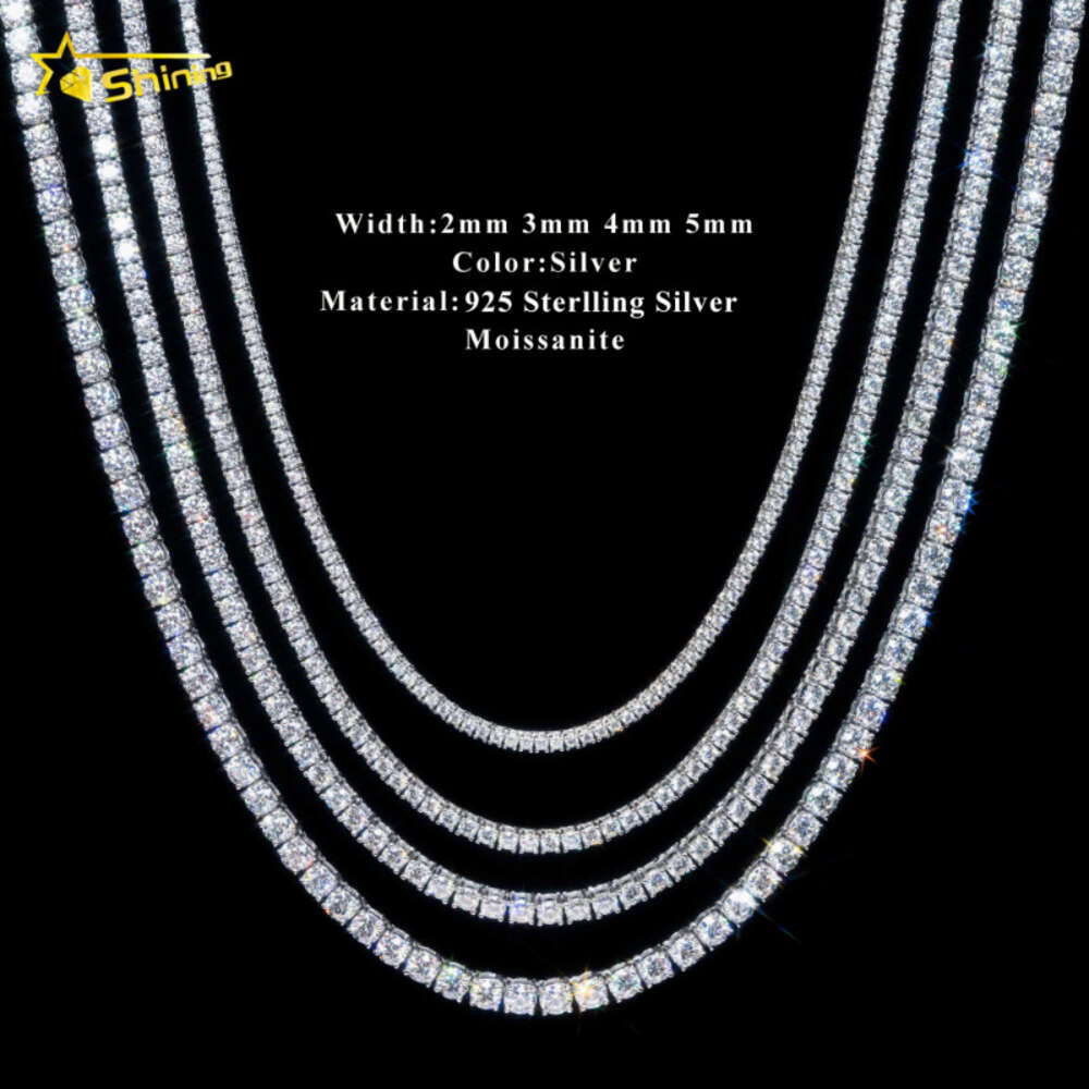 jewelry for men women necklace iced out 2mm 3mm 4mm 5mm 6.5mm high quality vvs sterg sier moissanite tennis chain bracelet