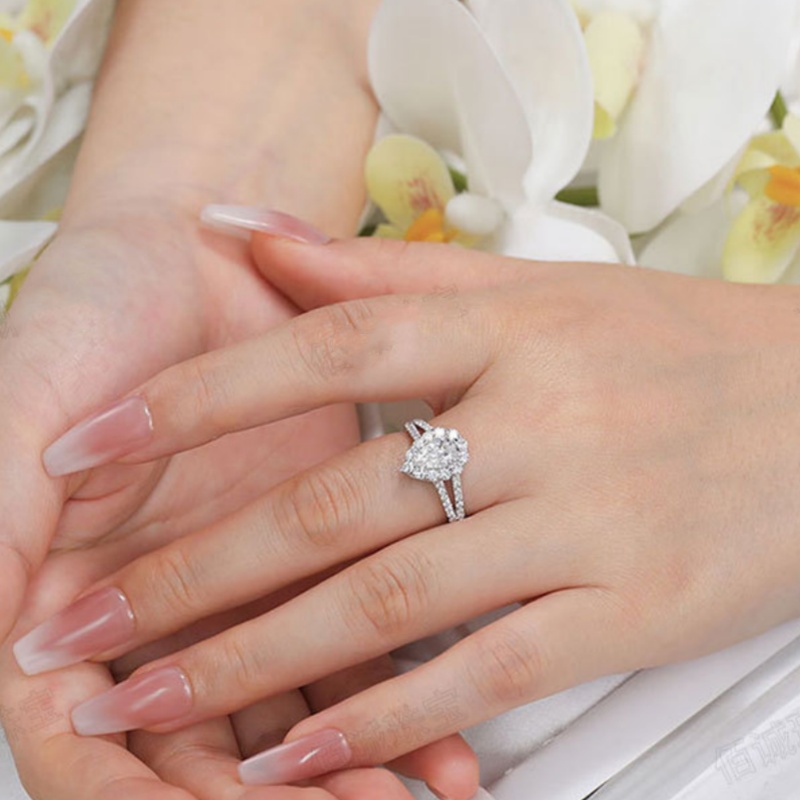 Luxury Women Ring Jewelry 925 Sterling Silver 1ct Moissanite Diamond Ring Fashion Silver Jewelry Anniversary Gift Bridal Ring Pass Tester