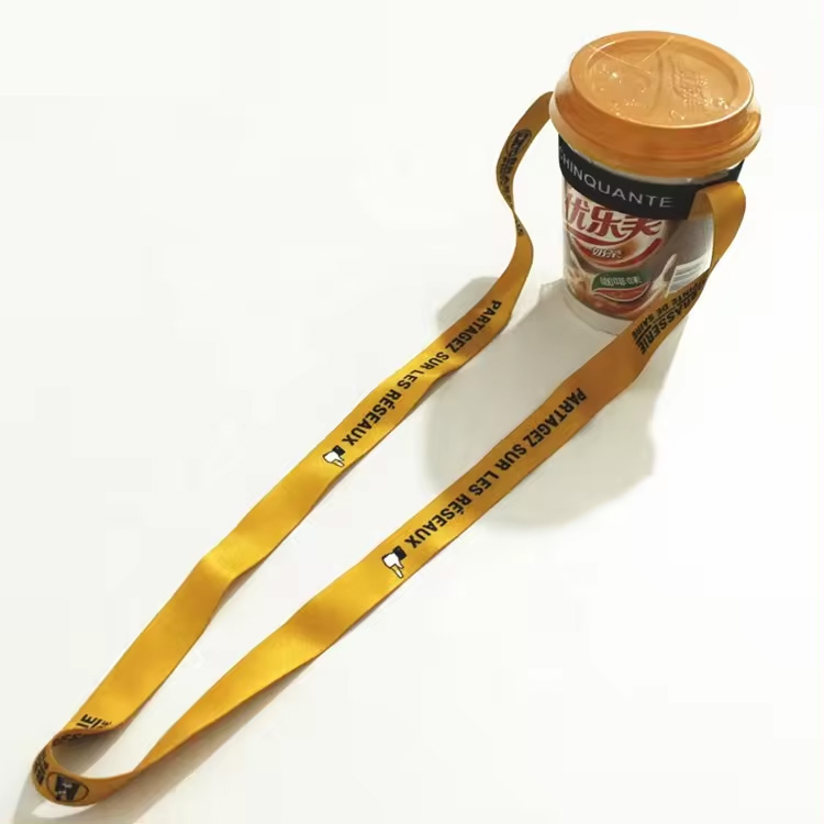 Factory Customied LOGO Free Designer Service High quality Polyester Lanyards with Cup Holder Lanyard for Thicken Water Bottles Holder Strap Neck Lanya