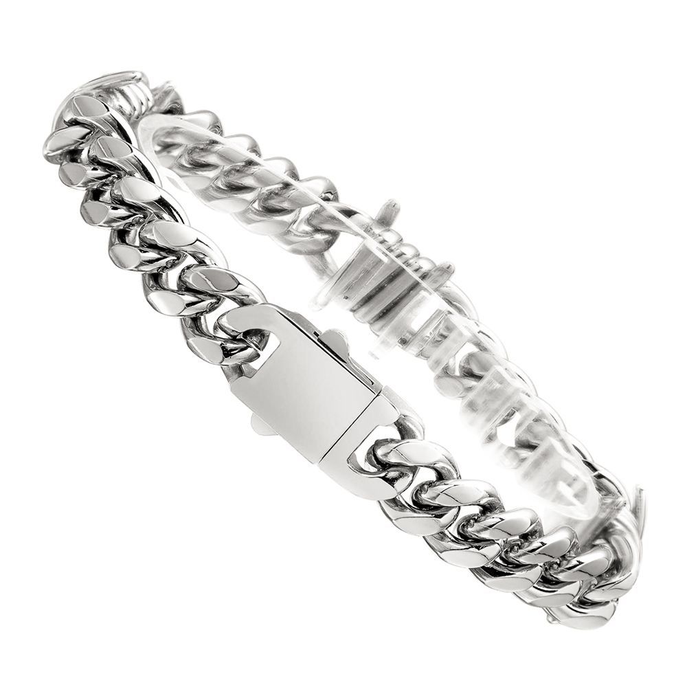 10mm Hip Hop 316L Stainless Steel Chain Bracelets Vintage Men's Colorful Bangle Jewelry