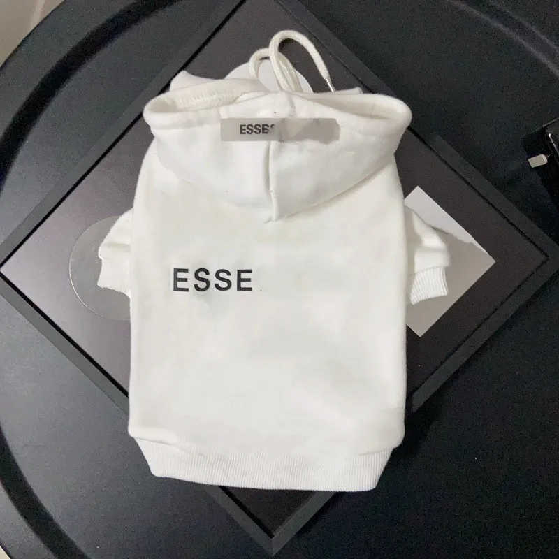 Designer Dog Black White Grey Beige Pure Cotton Classic Offset Printed Pet Cat Clothing Letter Reflective Hoodie XS-XXL