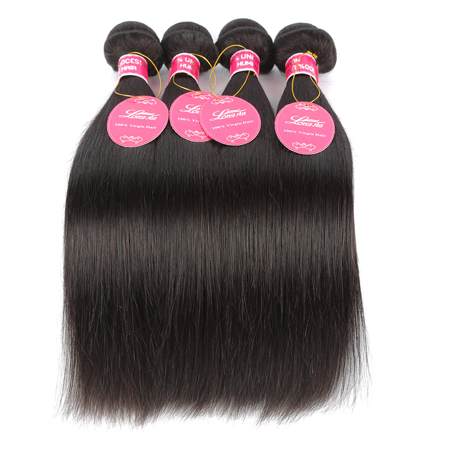 Real Human Hair Synthetic Hair Traight Wave Human Hair Curtain Natural Color Hair Extension Hair Wefts