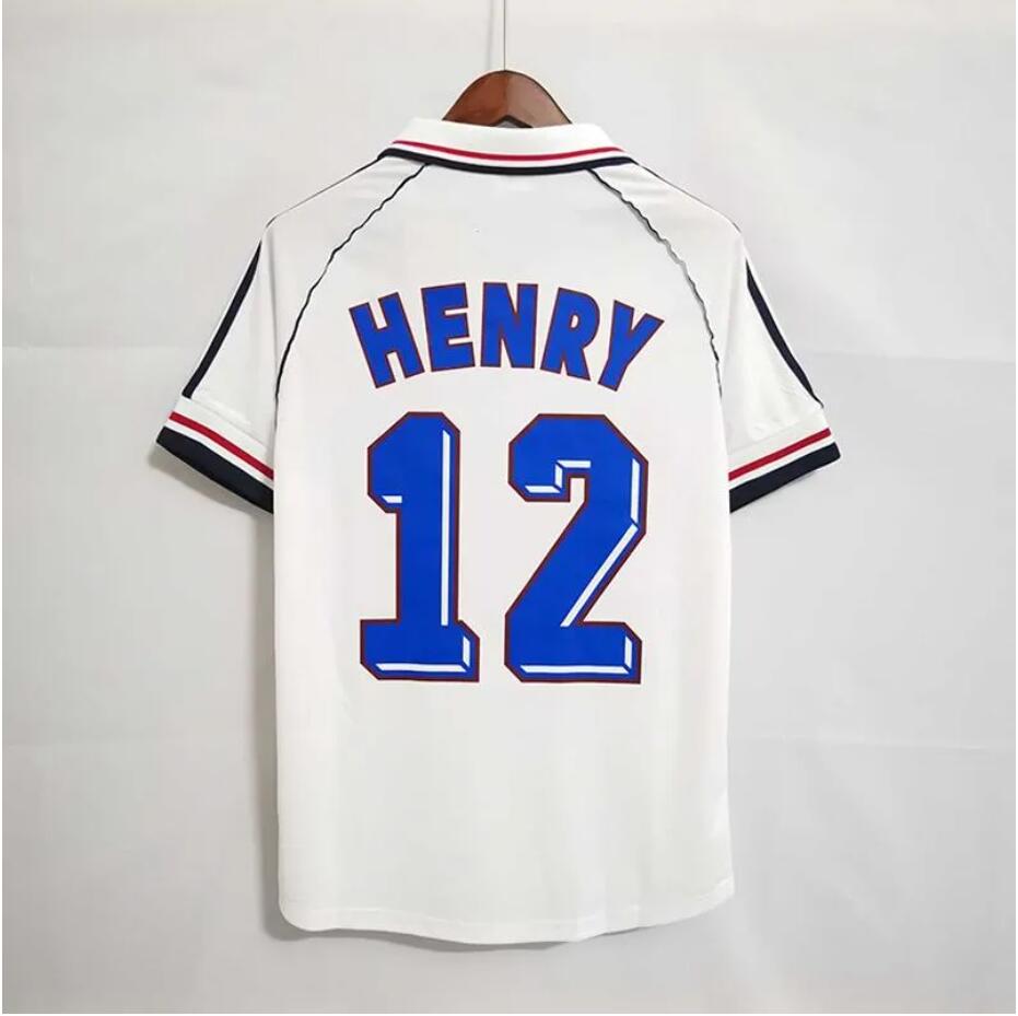 1998 retro soccer jerseys 1982 84 86 88 90 96 98 00 02 04 06 ZIDANE HENRY MAILLOT DE FOOT football shirt REZEGUET DESAILLY french club Classic Vintage