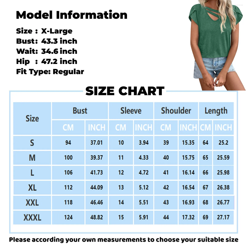 Womens T Shirts Spring And Summer Solid V-Neck Petal Sleeves Loose T-Shirt Top Women Fashion Blouse 2024 Shirt For Cloth