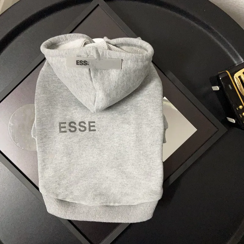 Designer Dog Black White Grey Beige Pure Cotton Classic Offset Printed Pet Cat Clothing Letter Reflective Hoodie XS-XXL