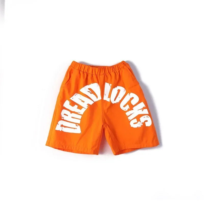 Girls Striped Crop Top Cargo Pants Boys Hip Hop Rainbow Tshirt Loose Street Dance Shorts Children Streetwear Kids Jazz Costumes 240510