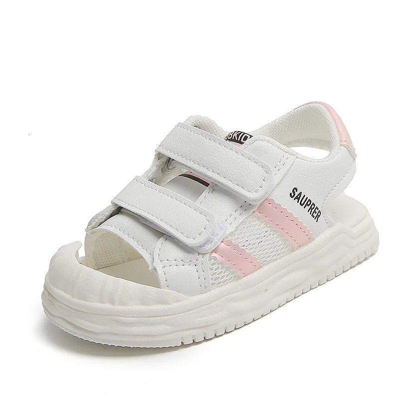 Summer Children Sandals For Boys Mesh Breathable Girls Shoes Hollowout Nonslip Beach Fashion Kids Sneakers 240509