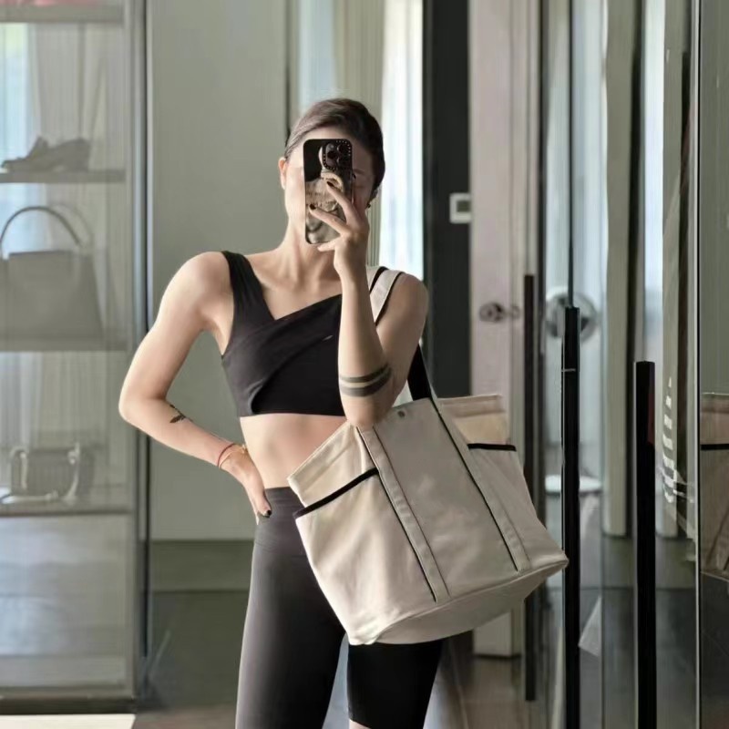 Canvas Shoulder Bag Fashion Daily20L Crossbody Handbag Retro Large Capacity Bags Multi Pocket Zipper Casual Tote Bags