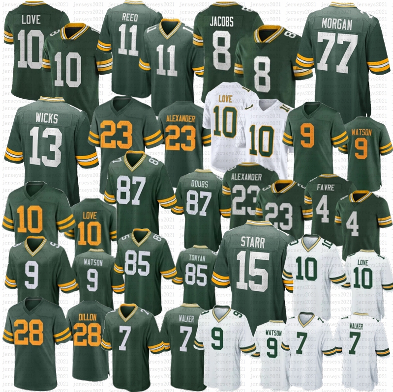 10 Love Jayden Reed Josh Jacobs Football Jersey Jaire Alexander Dillon Walker Devonte Wyatt Doubs Morgan Starr Driver Gary Dontayvion Wicks Nixon Musgrave Melton