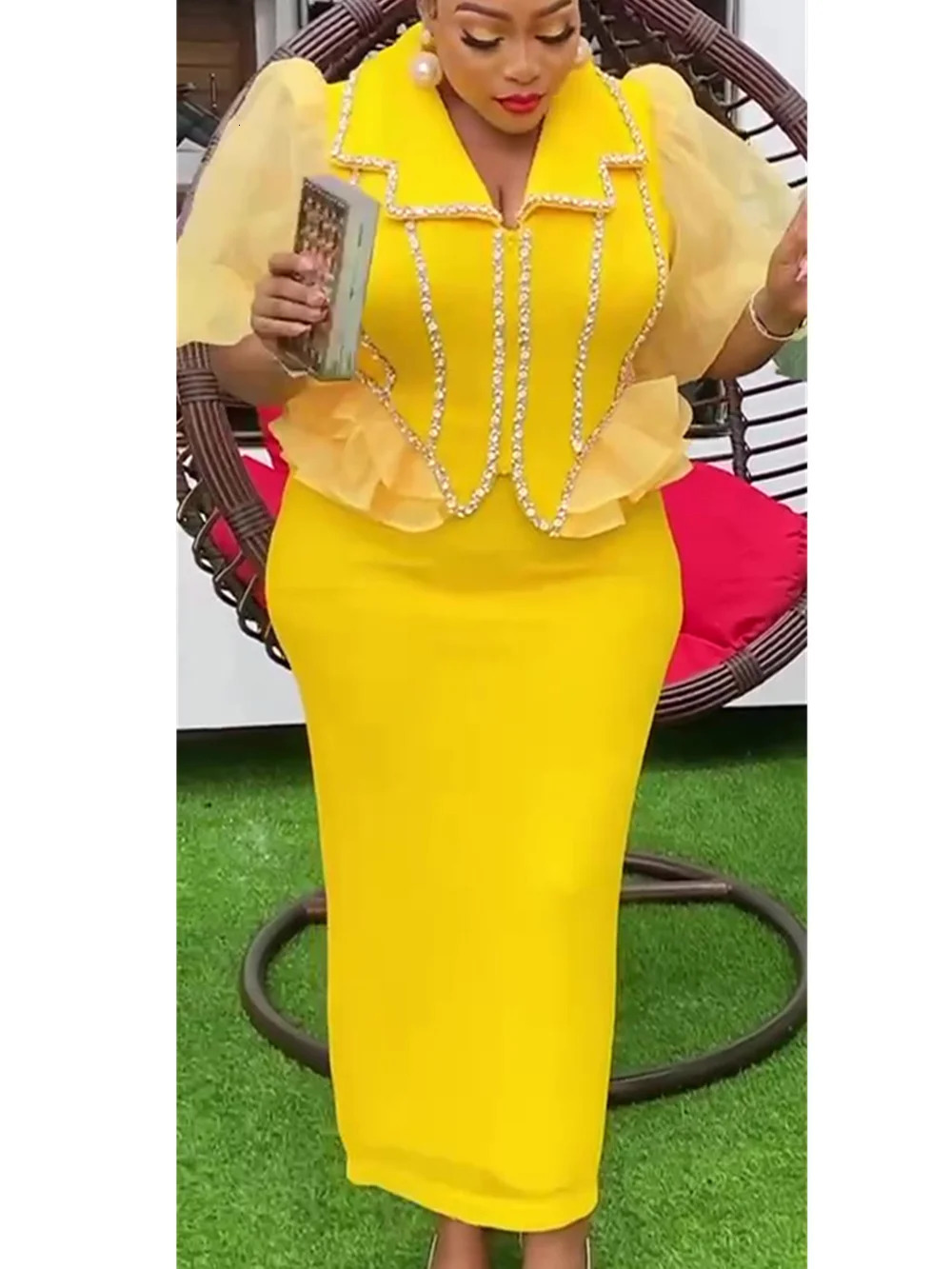 African Clothes for Women 2 PCS Sets Tops And Skirts Suits Dashiki Ankara Turkey Outfits Gown Plus Size Wedding Party Dresses 240506