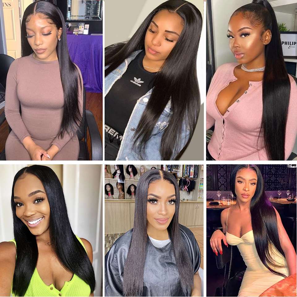 Brazilian Straight Virgin Hiar 4 Bundles 100% Unprocessed Brazilian Human Hair Weaves Brazilian Virgin Hair Straight Dyeable Can be dyed and permed wh