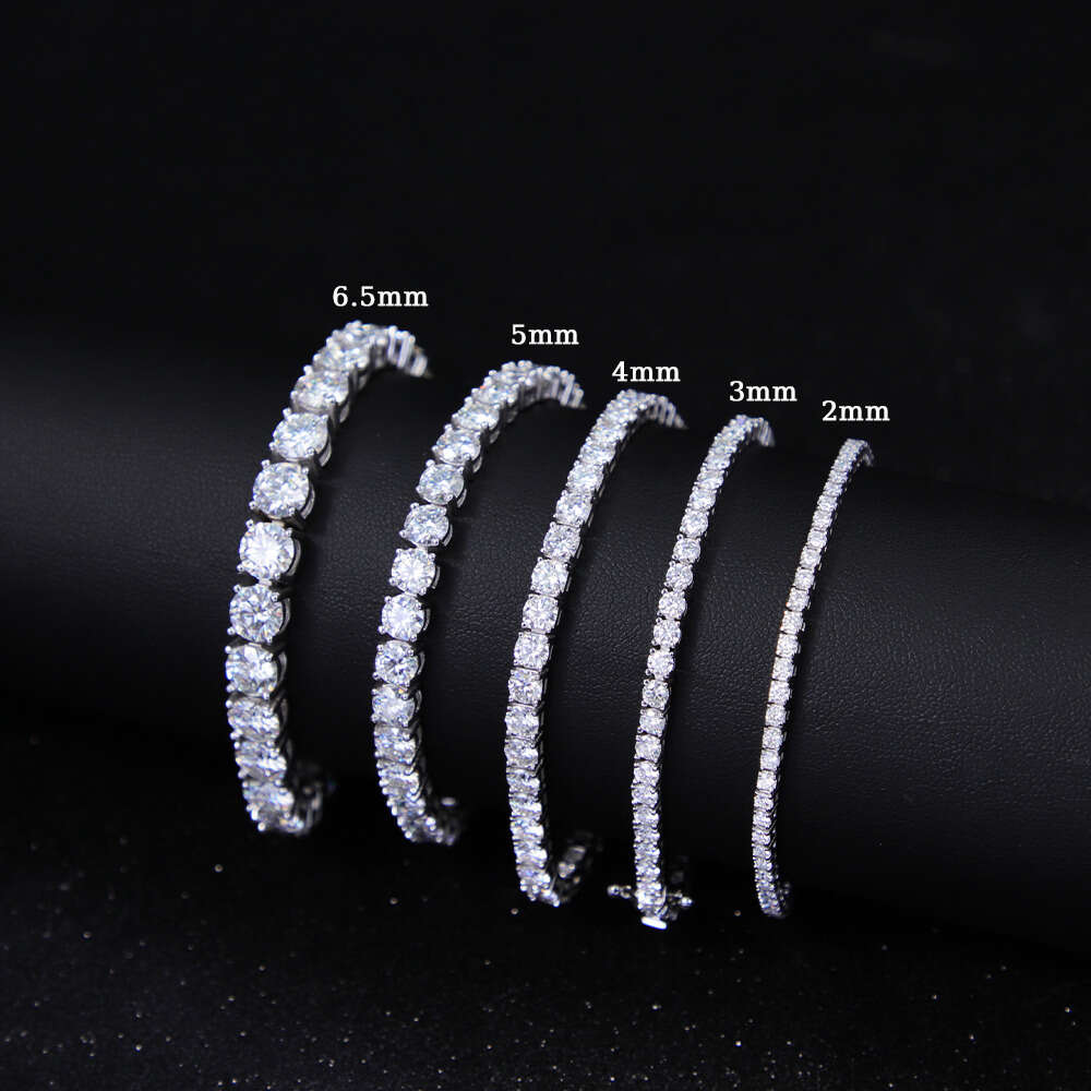 Moissanite Tennis Chain Fashion Jewelry Men Bracelet Diamond 5mm 6.5mm Sier Gold Plated Fine Jewelry Bracelet VVS Moissanite Tennis Chain for Men Wome