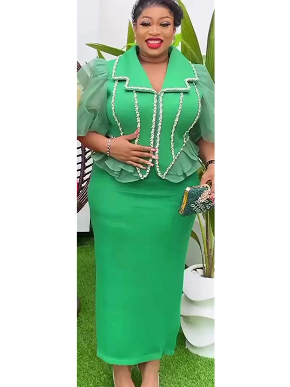 African Clothes for Women 2 PCS Sets Tops And Skirts Suits Dashiki Ankara Turkey Outfits Gown Plus Size Wedding Party Dresses 240506