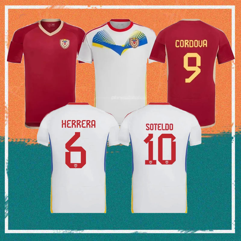 24/25 Venezuela Soccer jerseys 2024 Home SOTELDO RONDON SAVARINO RINCON Maillots De Foot shirt CORDOVA BELLO SOSA national team kids kit Football Uniforms