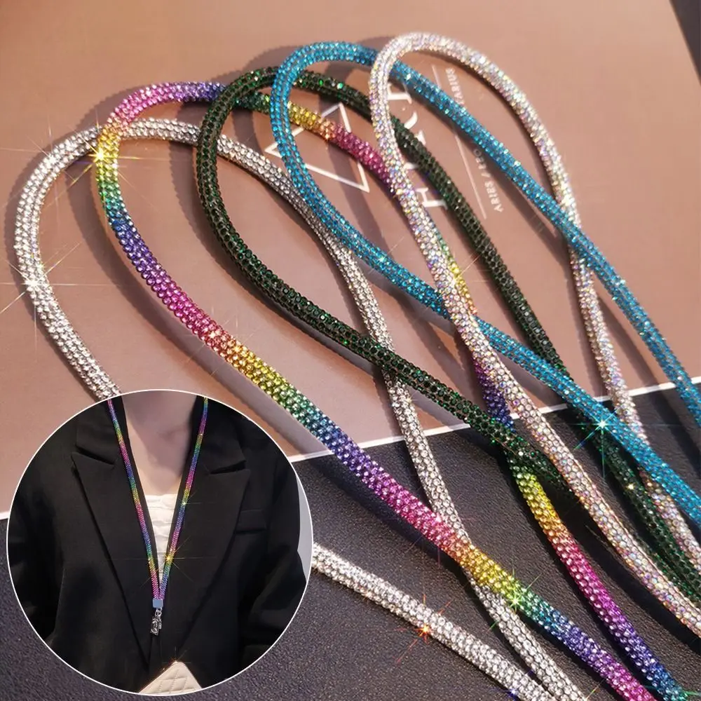Glitter Rhinestone Phone Lanyard Phone Diamond Crystal Wrist Straps Keychain Neck Hanging Anti-lost Rope