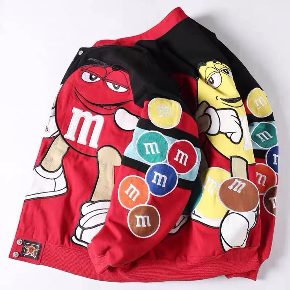 Autumn And Winter American Trendy Couple Wear Hip-Hop Embroidered Jacket Loose Stand-Up Collar Baseball Uniform Casual Jacket 240429
