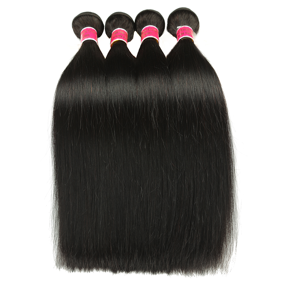 Brazilian Straight Virgin Hiar 4 Bundles 100% Unprocessed Brazilian Human Hair Weaves Brazilian Virgin Hair Straight Dyeable Can be dyed and permed wh