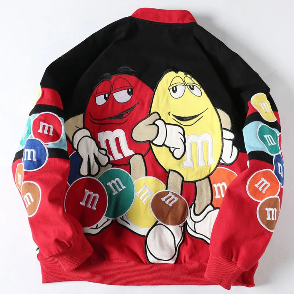 Autumn And Winter American Trendy Couple Wear Hip-Hop Embroidered Jacket Loose Stand-Up Collar Baseball Uniform Casual Jacket 240429