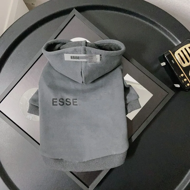 Designer Dog Black White Grey Beige Pure Cotton Classic Offset Printed Pet Cat Clothing Letter Reflective Hoodie XS-XXL