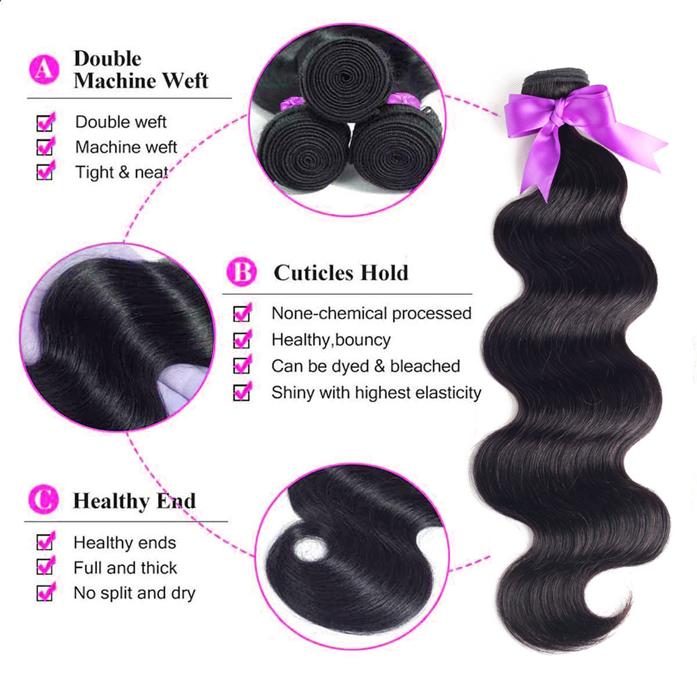 Real human hair Wefts hair styling hair extension body wave human hair weaves